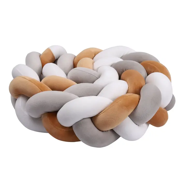 Pare-chocs pour lit de bébé 1-4M, tissage tressé noué à la main, protection de berceau en peluche, o