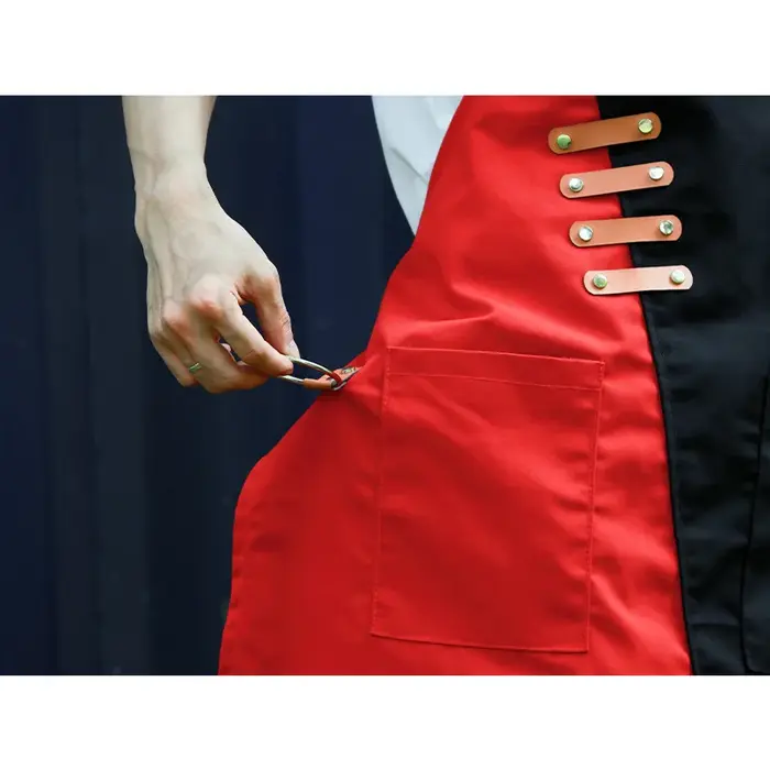 Tablier en toile personnalisable pour chefs et serveurs, vêtements de travail contrastés pour restaurants et magasins de thé au lait, équipement de sécurité inclus