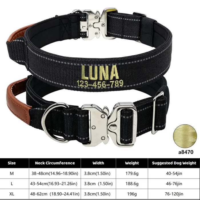 Nouveau collier pour chien personnalisé, design réfléchissant et anti-explosion, adapté aux chiens d