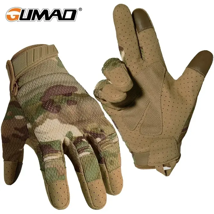 Gants tactiques camouflage écran tactile pour chasse, tir et vélo - Équipement outdoor anti-dérapant