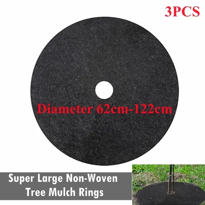 Anneau de paillis d'arbre Non tissé Super Large, 3 pièces, 62cm-122cm, barrière de désherbage, tapis