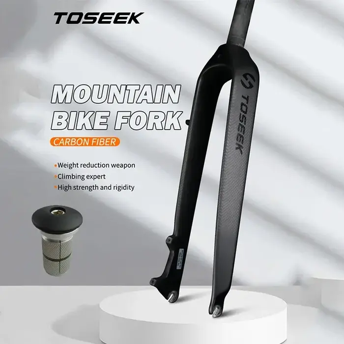 TOSEEK 26 /27.5/29 pouces fourche de vélo en Fiber de carbone Tube droit/aparé fourche vtt 9*100mm f