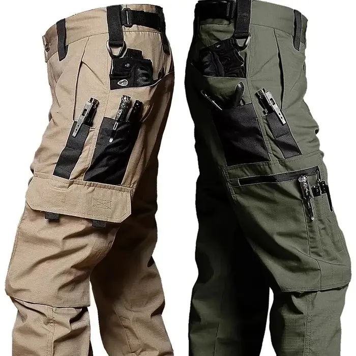 Ensemble 2 pièces pantalon cargo tactique homme imperméable résistant chasse randonnée outdoor