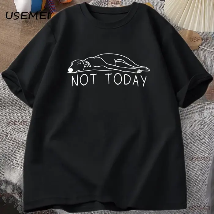 Greyhound pas aujourd'hui t-shirt hommes femmes drôle lévrier graphique t-shirts décontracté à manch