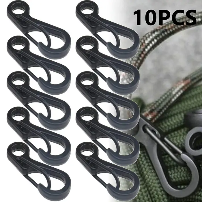 10 pièces/lot Mini mousqueton paracorde équipement tactique crochets porte-clés Camping EDC survie e