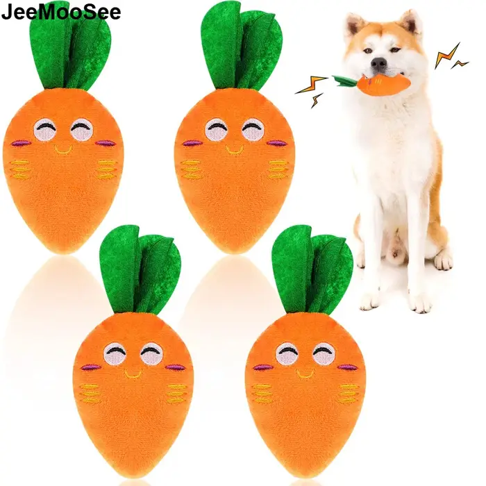Jouet en peluche grinçante pour chiens polaire orange soins dentaires chiots petits et moyens chiens occasions spéciales