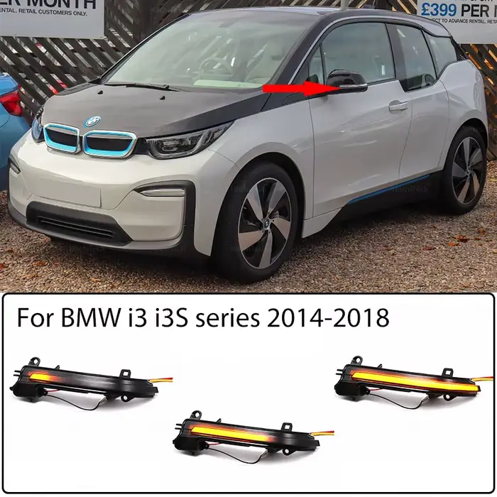 Clignotant dynamique jaune de haute qualité pour BMW i3 i3S série 2014 – 2018, style de voiture