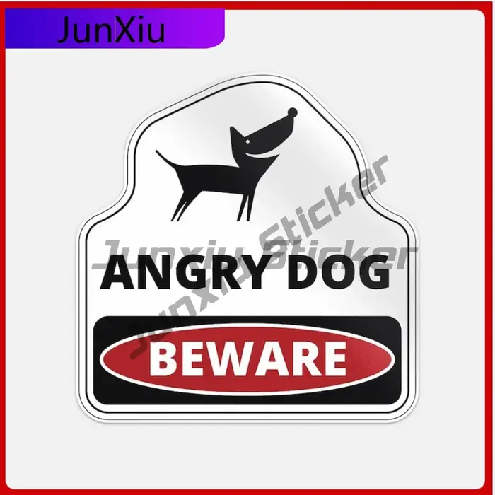 Méfiez-vous Angry Dog Danger signe pour Angry Dog voiture vinyle autocollant anti-rayures extérieur 