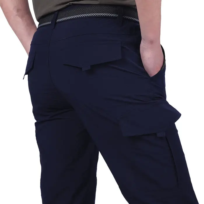 Pantalon cargo tactique été homme léger imperméable - Survêtement randonnée multi-poches résistant