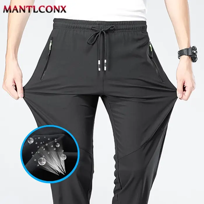 Pantalon décontracté respirant pour hommes, séchage rapide, droit, taille élastique, survêtement, pa