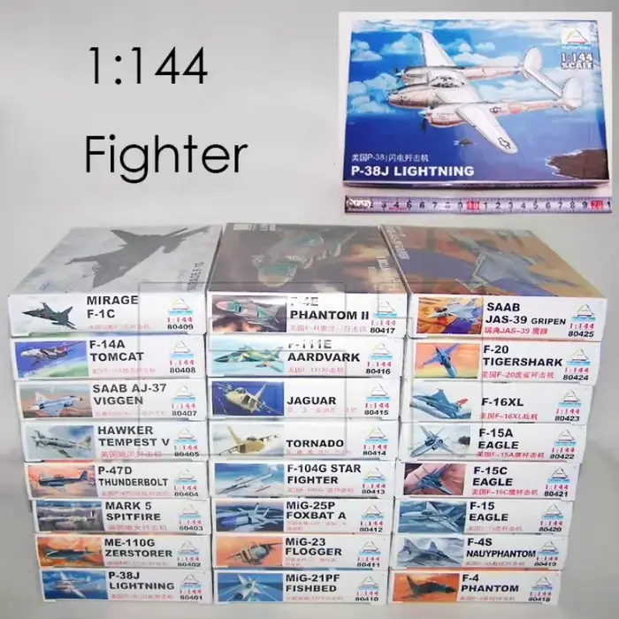 Modèle d'avion de combat en plastique 1:144 Grapman avec 25 types de combattants à assembler occasions spéciales pour adultes