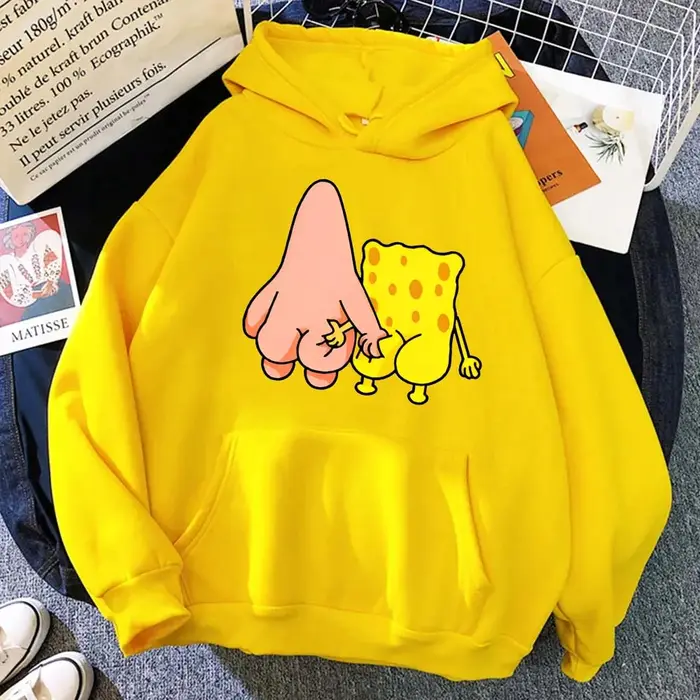 Nouveau Sweat à Capuche Grande Taille 2026 Style Couple Sportif Tendance pour Homme Bob l'éponge et 