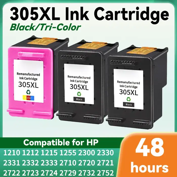 Cartouche d'encre reconditionnée 305XL pour imprimante HP 305 XL compatible DeskJet 2700 2710 2720 2721 2722 2723 4110 4120