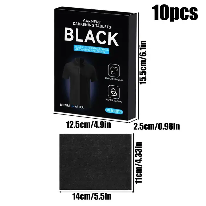 Teinture pour vêtements de couleur noire, 10 pièces/ensemble, colorants pour vêtements, accessoires 