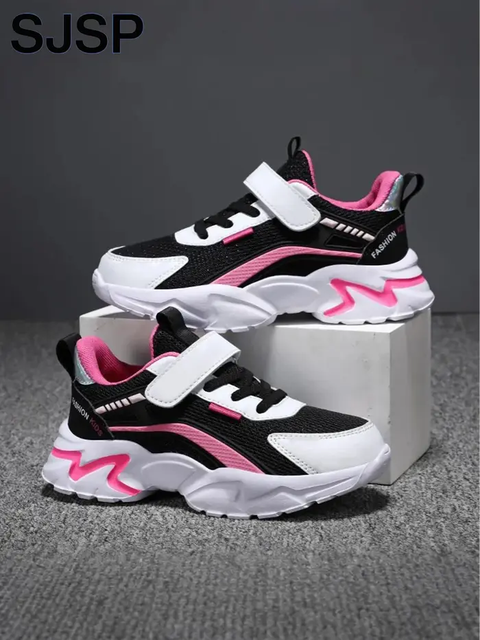 Chaussures décontractées roses pour filles, chaussures en maille respirantes, chaussures de course l