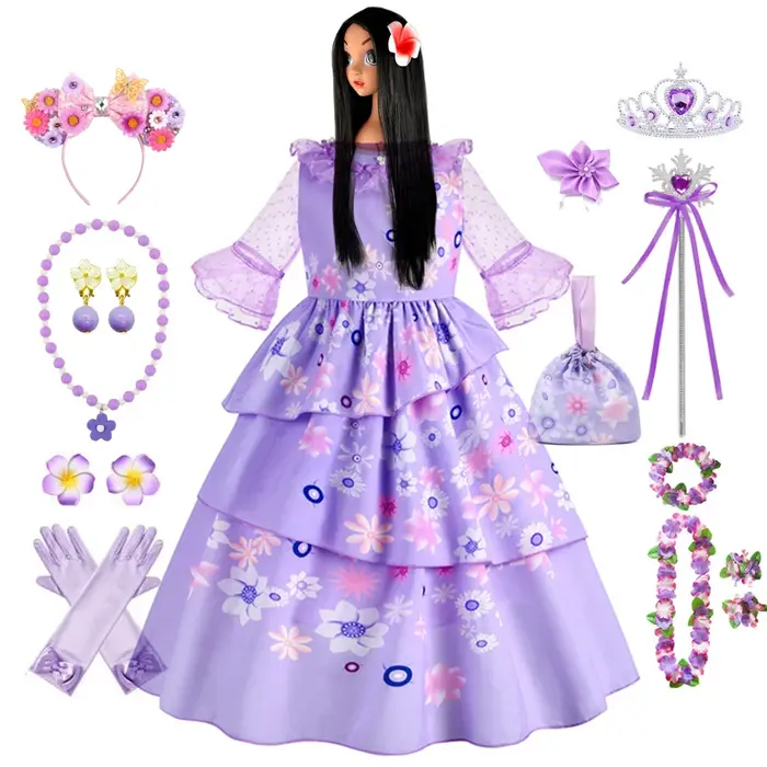 Isabella robe à breloques fille robe de princesse fantaisie fête enfant vêtements Halloween noël fêt