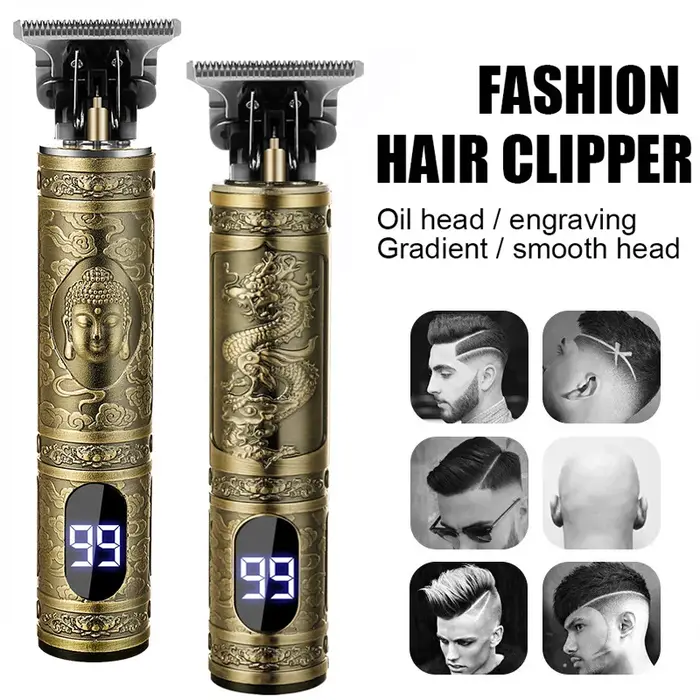 Tondeuse à cheveux électrique sans fil, portable, vintage, machine à couper les cheveux, chargement 