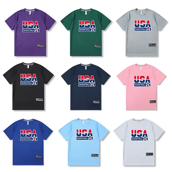 T-shirt manches courtes pour hommes, ample, course à pied, rue, basket-ball, gymnastique, lettre imp