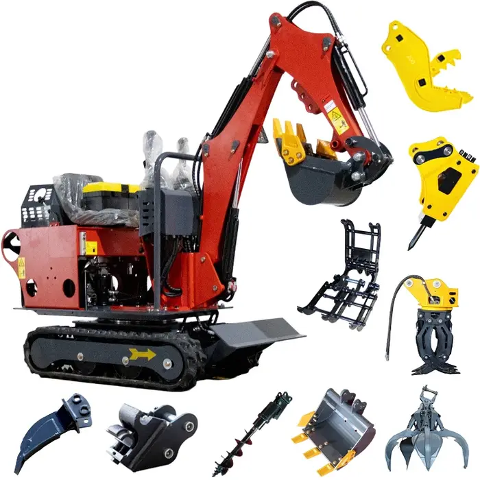 Construction 0,8 tonnes 800 kg mini-pelle chinoise Euro 5 moteur EPA petite pelle sur chenilles à ve