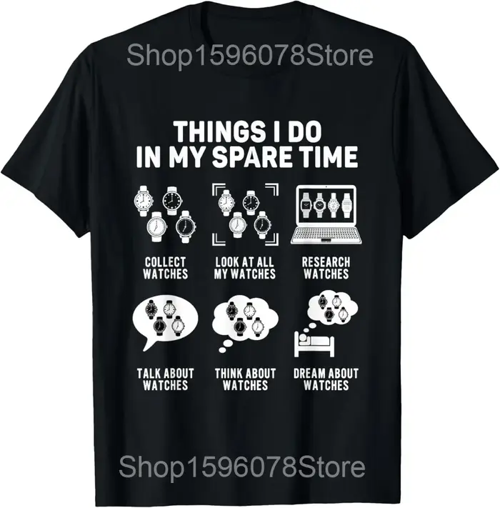 Montre Collector Horologie Horologiste Horloger Montre-Bracelet T-shirt Hommes Coton Humor Streetwea