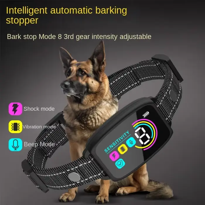 Collier Intelligent pour chien, dispositif d'arrêt automatique Anti-aboiement, entraînement pour chi