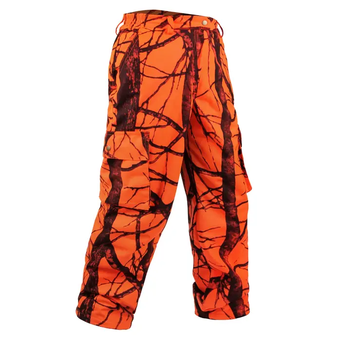 Pantalon de chasse orange camouflage homme - Trousers tactiques coupe-vent chauds - Pour camping et pêche hivernale