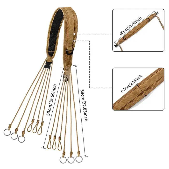 Harnais de chasse multifonction - Collier avec épaulettes renforcées - Corde durable - Équipement extérieur robuste