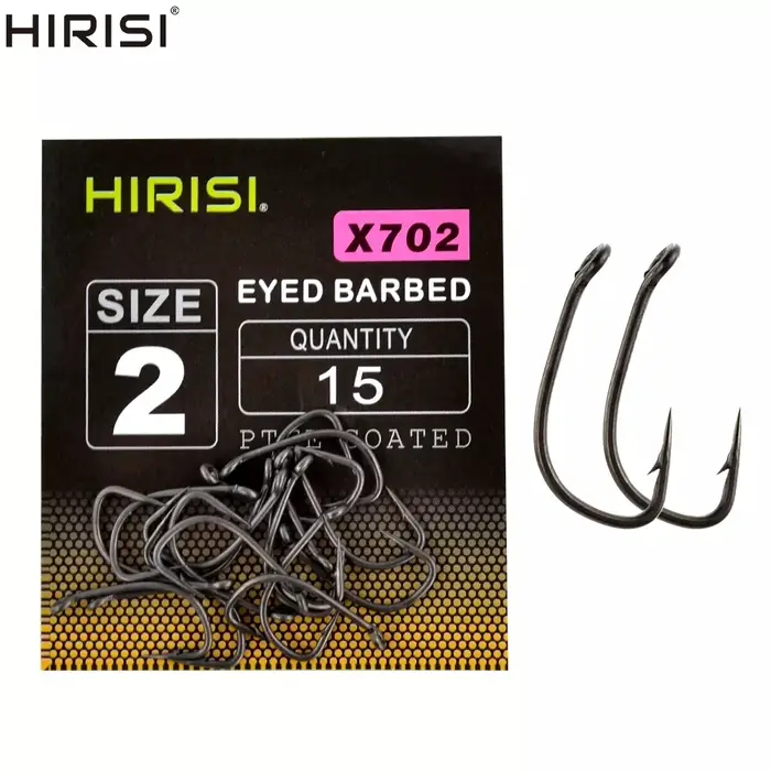 Hameçon barbelé en acier à haute teneur en carbone, revêtement en PTFE, avec œil, accessoires de pêc