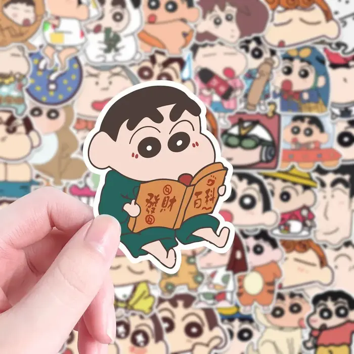 100 pièces dessin animé Crayon Shin Chan autocollants Kawaii décalcomanies enfants jouets pour voitu
