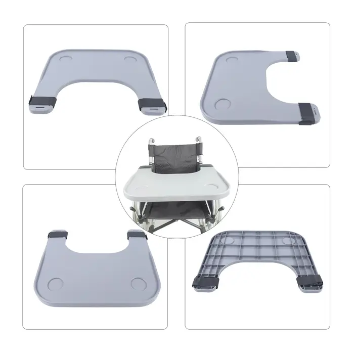 Table de plateau réglable pour fauteuil roulant avec porte-gobelets ABS anticorrosion 22,83 "x 20,87