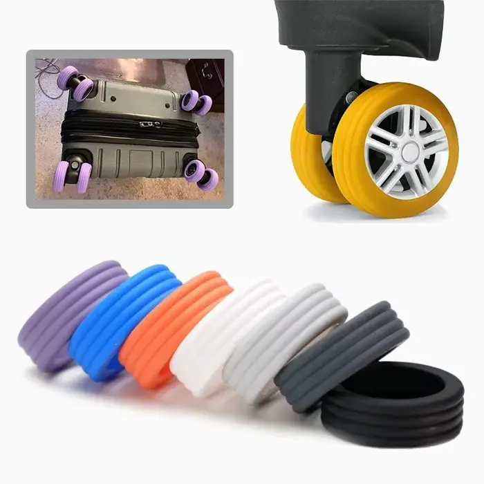 Protecteur de roues de bagages en Silicone, 8/4 pièces, roulettes pour chaussures, réduit le bruit, 
