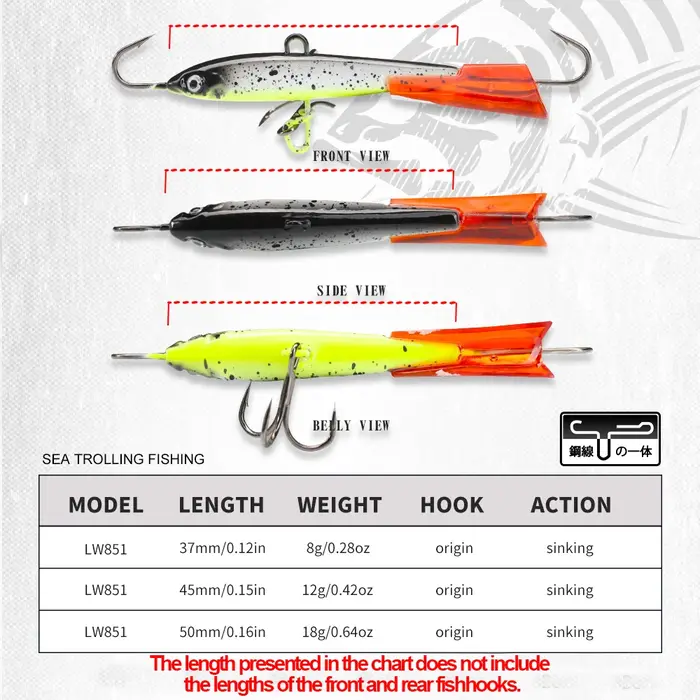Hunthouse hiver leurre de pêche sur glace 37mm/8g artificiel gabarits Rap équilibreur coulant appâts durs matériel