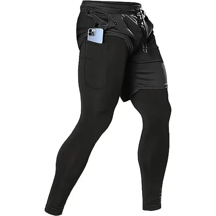 Pantalons de Sport pour hommes 2 en 1, survêtements d'athlétisme, vêtements d'entraînement, de Joggi