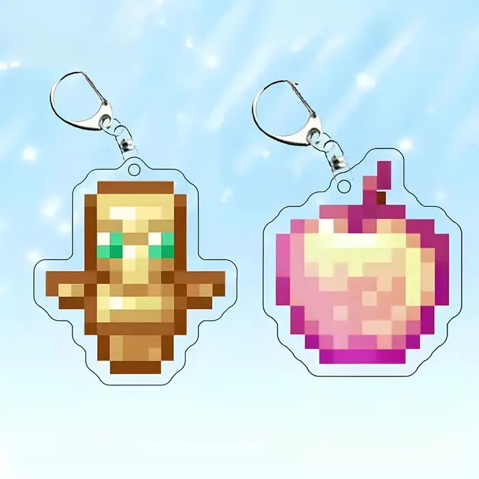 Porte-clés fantaisie enchanté, Totem d'épée en diamant sorcière, modèle de pioche de pomme dorée, jo