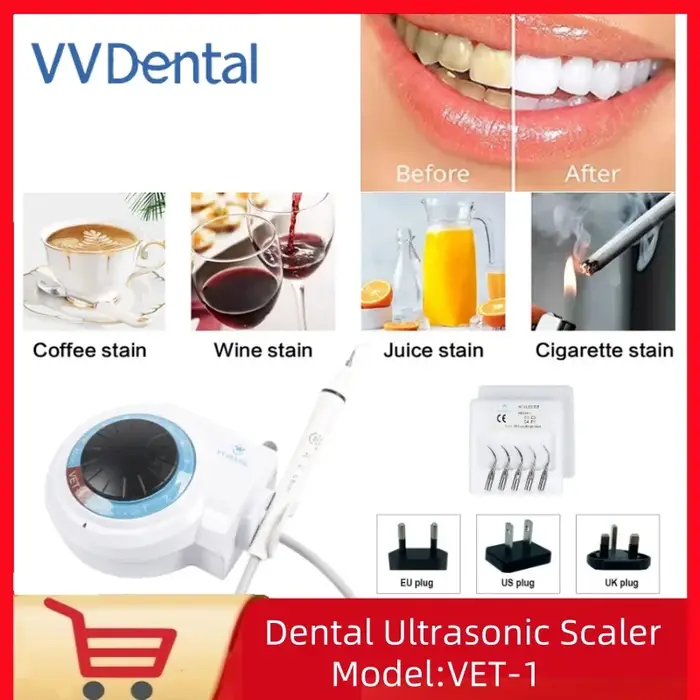Détartreur ultrasonique dentaire VET-1 pour le nettoyage buccal et l'élimination du tartre, de la pl