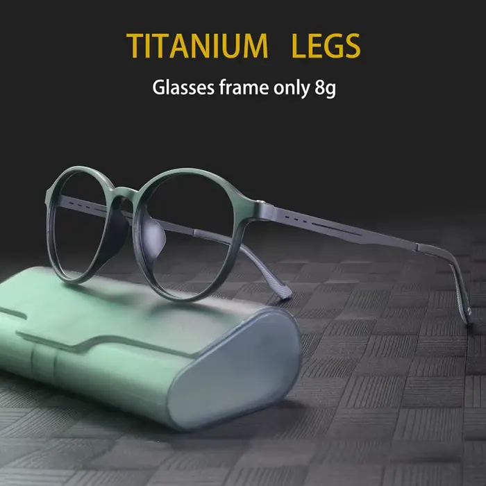 Lunettes de Myopie TR90 Ultralégères en Alliage de Caoutchouc et de Titane, Monture de Lunettes Rétr