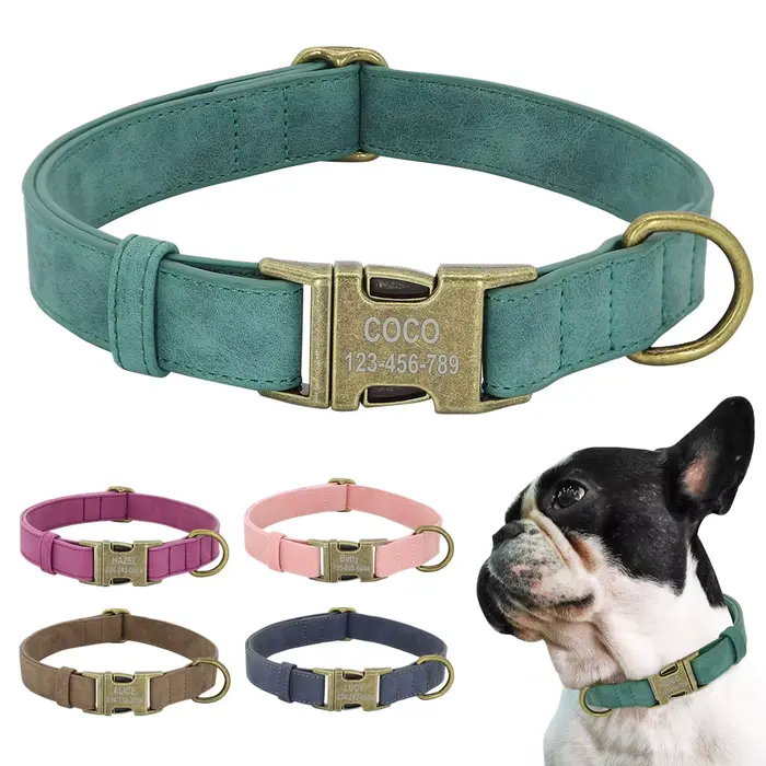 Collier d'identification de chien personnalisé colliers d'étiquette de chiens personnalisés avec boucle en métal en