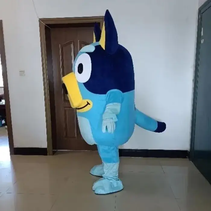 Costume de Mascotte Chien Bleu de Dessin Animé pour Publicité, Cérémonie, Fête Costumée, Carnaval, S