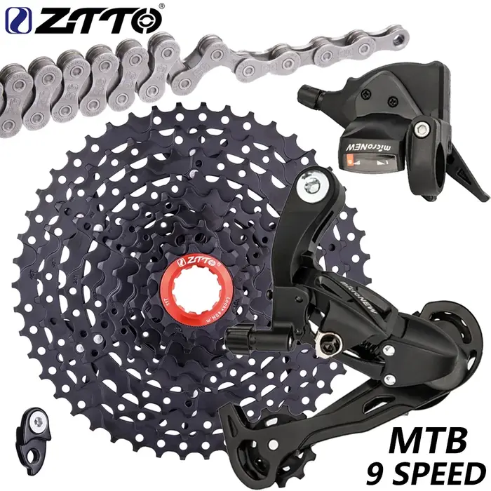 ZTTO-Dérailleur arrière de manette de vitesse VTT, 9 vitesses, 1x9, cassette 9V 50T, pièces de pigno