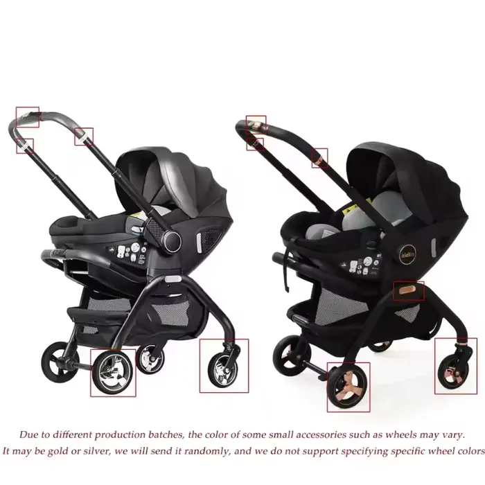 Poussette bébé luxe 4-en-1, légère, pour extérieur, multifonctionnelle, siège auto enfant, pliable e