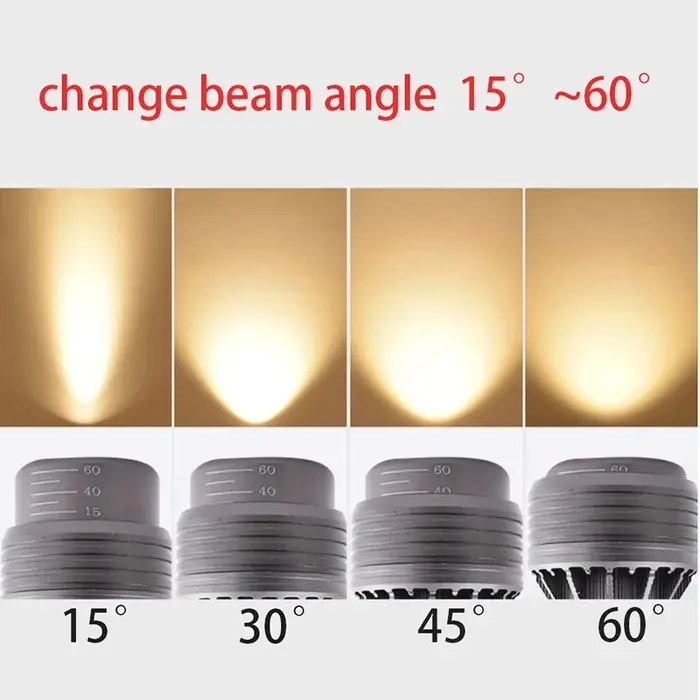 Projecteur LED de mise au point 110V 220V, ampoule E27, Zoom à vis, lumière chaude, lumière neutre, 