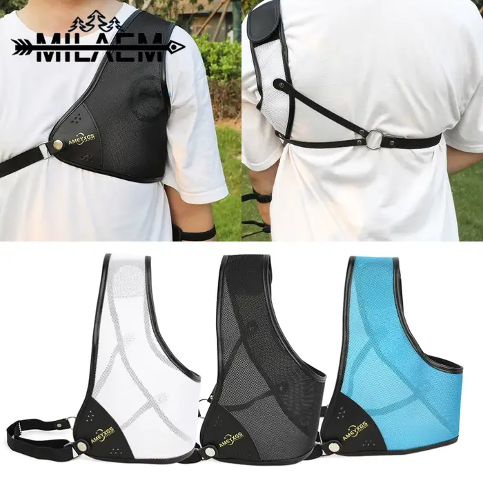 Tiroir à l'arc poitrine garde S M L réglable respirant protection en cuir Durable traditionnel arc classique RH Archer accessoires de chasse