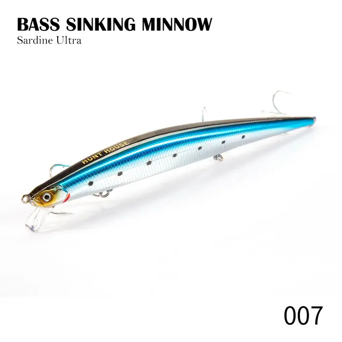 Leurre de pêche Hunthouse Sinking Tide Minnow 175mm/31g, longue portée, pour eau salée, leurre de pê
