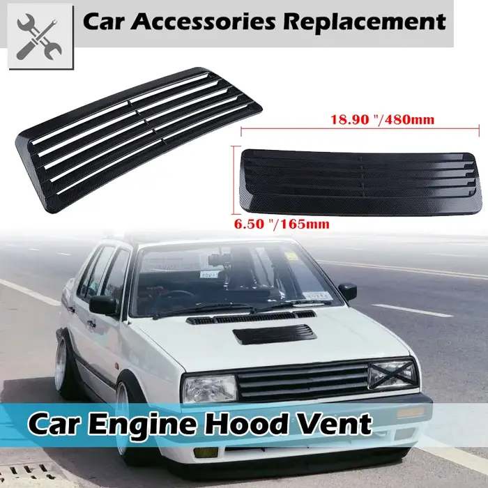 1 pièces noir/Fiber de carbone universel voiture débit d'air cuillère d'admission capot décoratif Ve