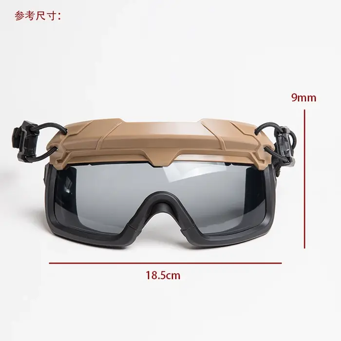 Lunettes de protection tactiques grises transparentes anti-explosion 3mm pour casque chasse extérieur FMA