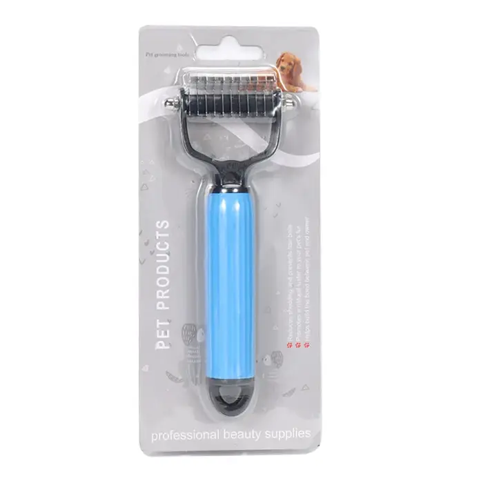 Peigne démêlant pour animaux de compagnie, outil de toilettage pour chiens, double face en acier ino