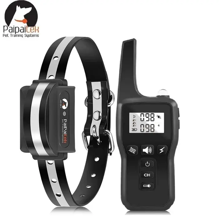 Collier de dressage pour chien, étanche à distance, Rechargeable, noir, réfléchissant, TPU, 1000M, é