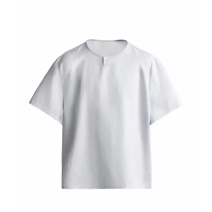 T-shirt Homme Col Rond Manches Courtes en Coton Chanvre Couleur Unie Coupe Ample Haute Qualité Nouve