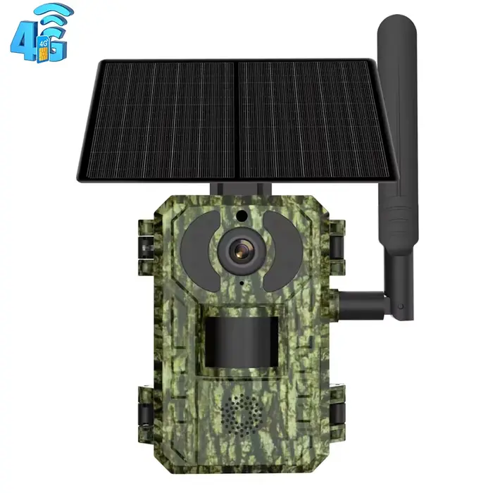 Caméra de chasse UCON APP EU 4G 2K 4W avec batterie 7800mAh, panneau solaire, détection de mouvement