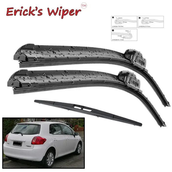 Erick's – jeu de balais d'essuie-glace avant et arrière, pour Toyota Auris MK1 2006 – 2012, pare-bri